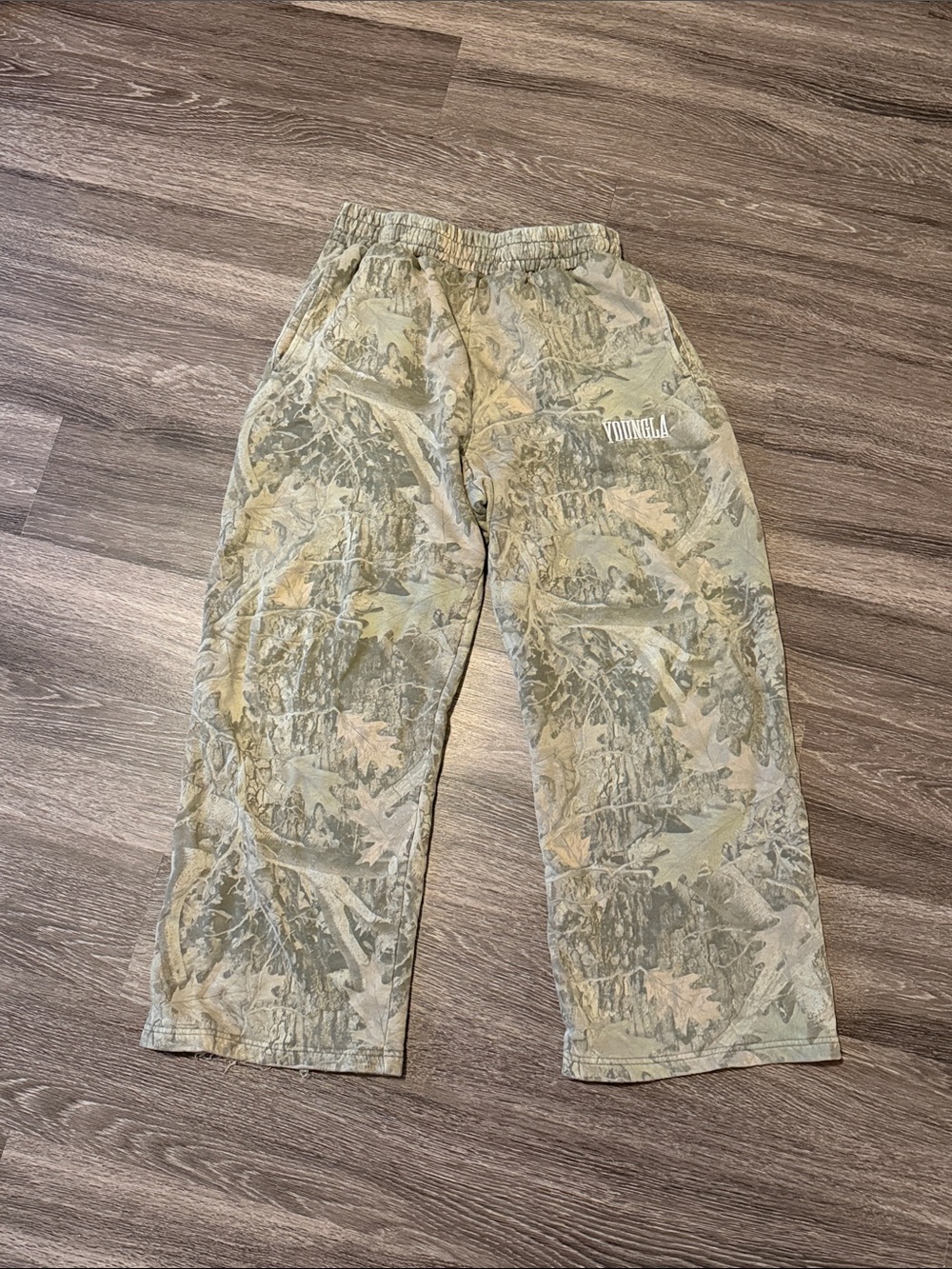 YoungLA Men's Camo Sweatpants in Olive & Tan